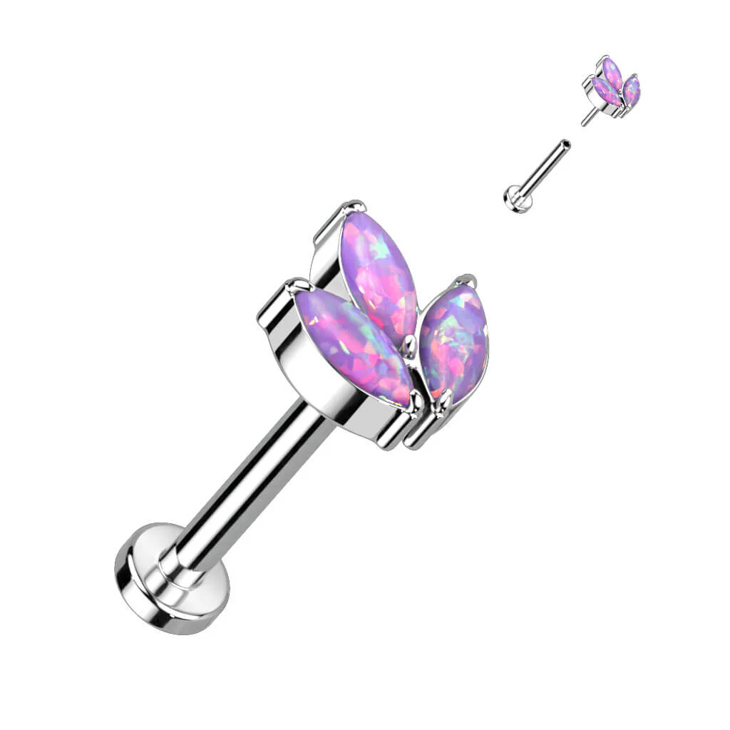 Titan Labret Marquise Schliff Zirkonia Push-In - Image 10