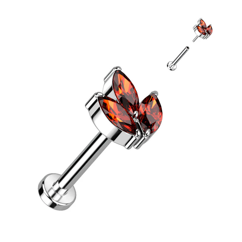 Titan Labret Marquise Schliff Zirkonia Push-In - Image 6