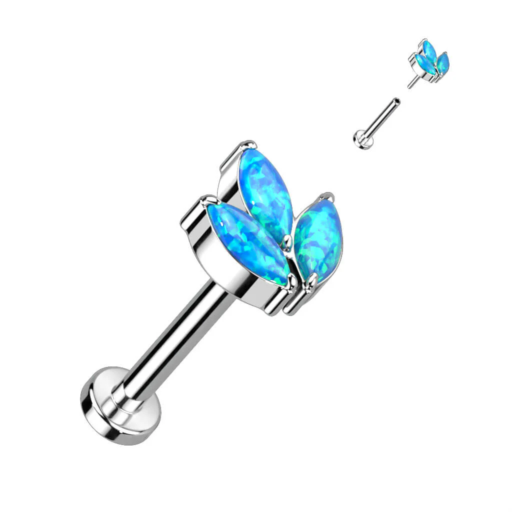 Titan Labret Marquise Schliff Zirkonia Push-In - Image 7