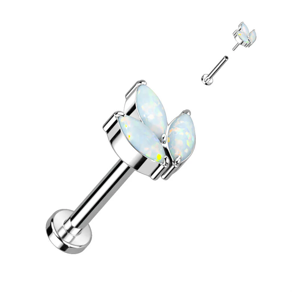 Titan Labret Marquise Schliff Zirkonia Push-In - Image 8