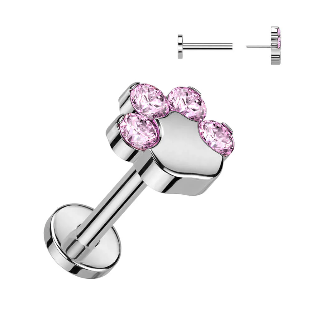 Titan Labret Pfote Zirkonia Push-In - Image 6