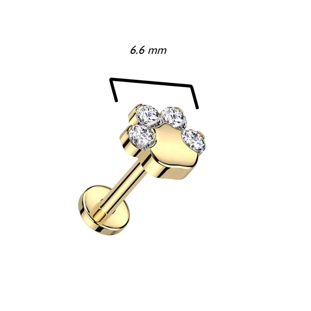 Titan Labret Pfote Zirkonia Push-In - Image 8