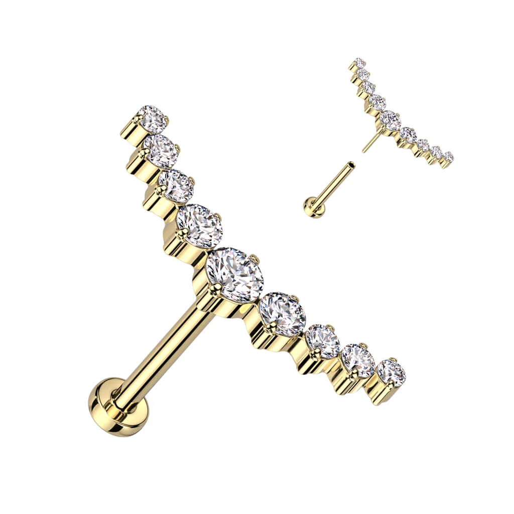 Titan Labret Gebogen Zirkonia Push-In - Image 5