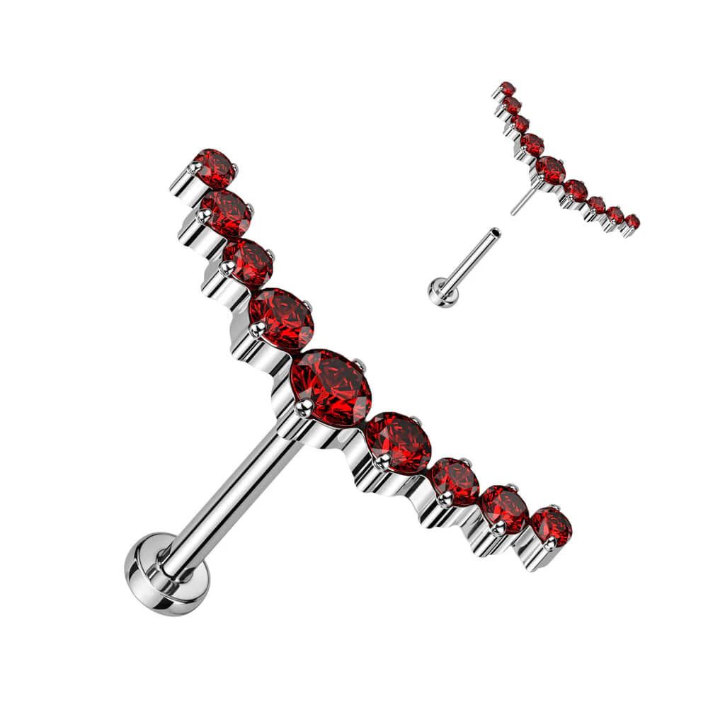 Titan Labret Gebogen Zirkonia Push-In - Image 6