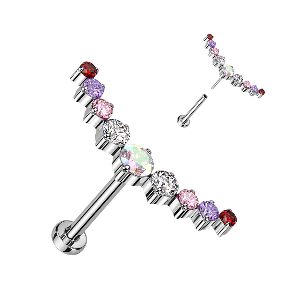 Titan Labret Gebogen Zirkonia Push-In - Image 7
