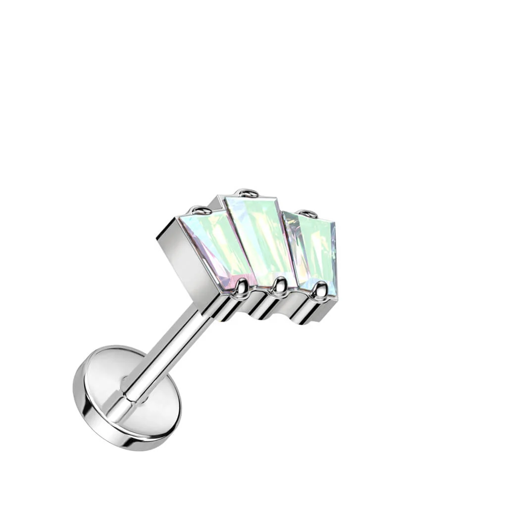 Titan Labret 3 Baguette Zirkonia Push-In - Image 2