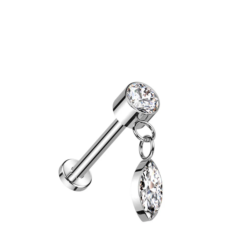 Titan Labret Träne beweglich Zirkonia Push-In - Image 2