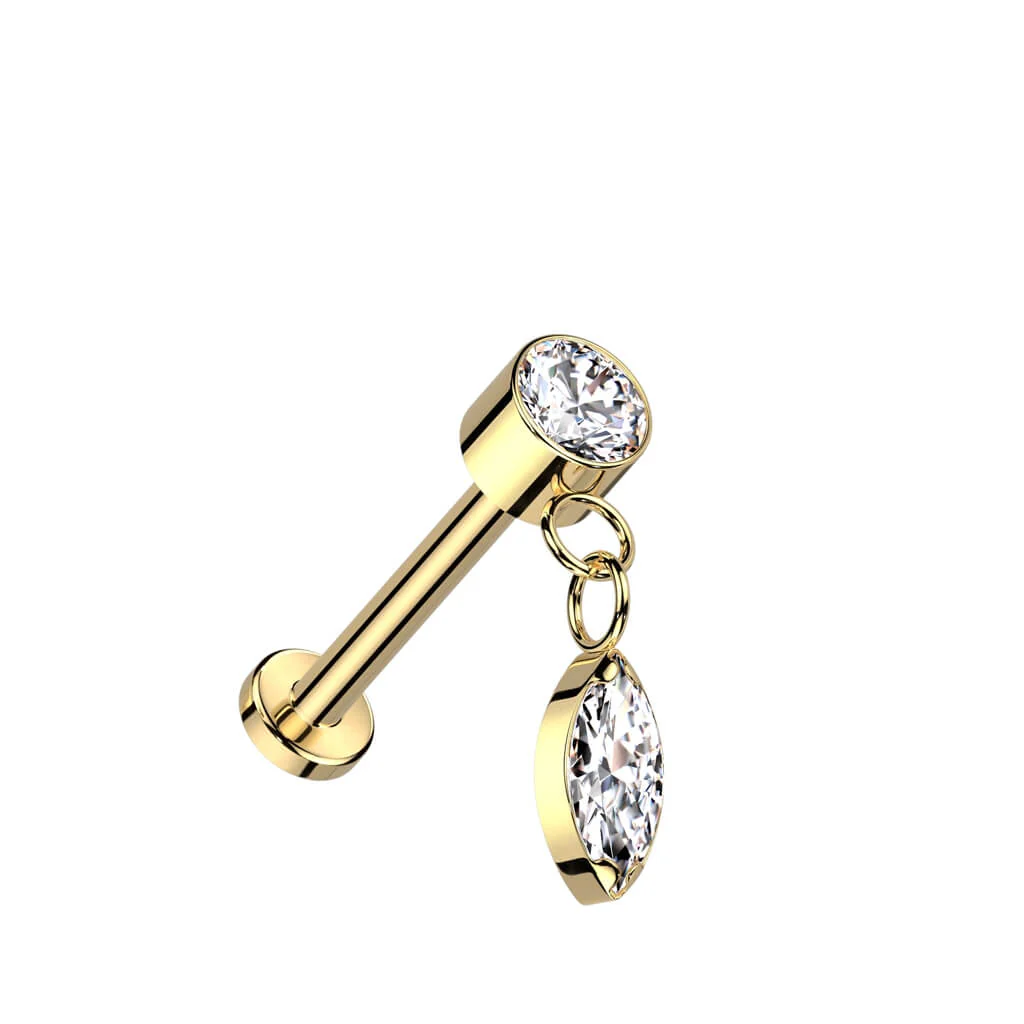 Titan Labret Träne beweglich Zirkonia Push-In - Image 3