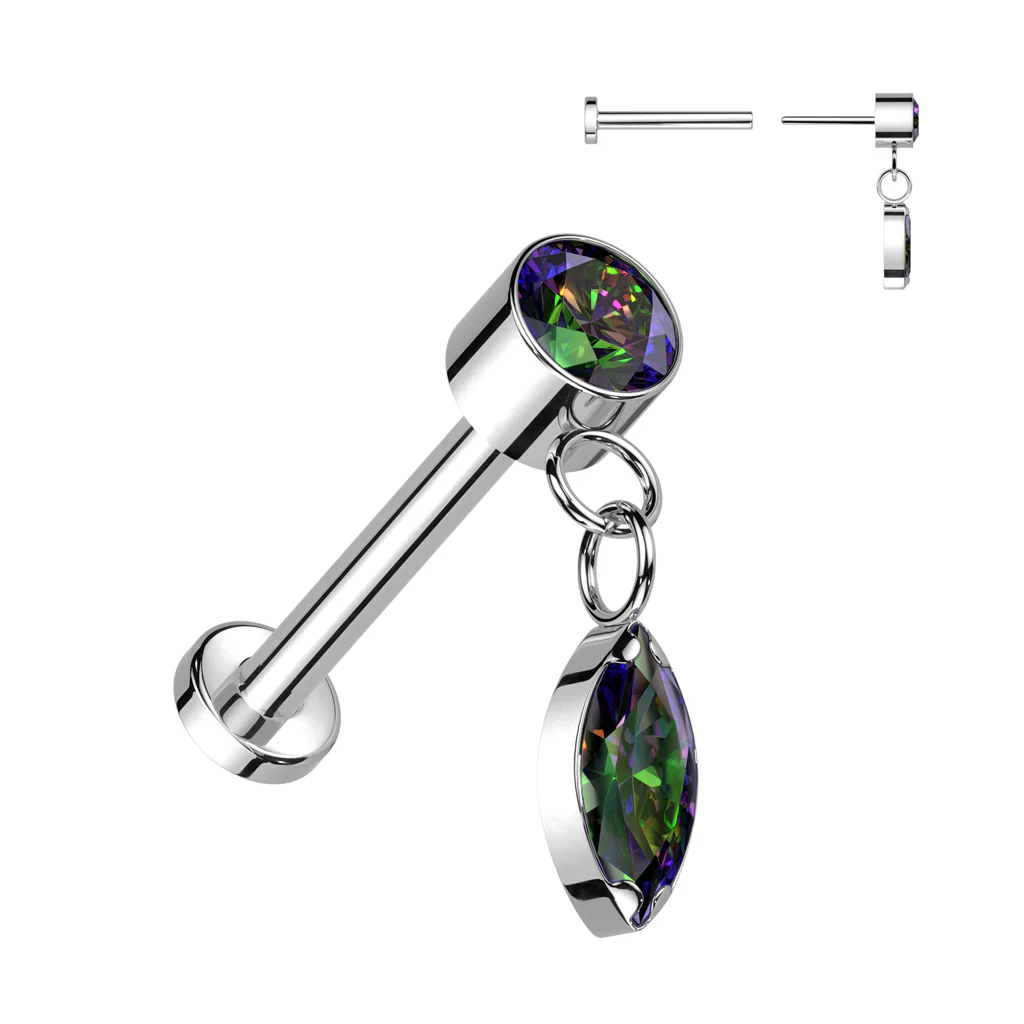 Titan Labret Träne beweglich Zirkonia Push-In - Image 5
