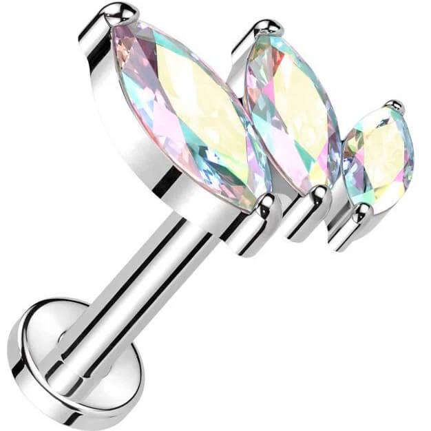 Titan Labret Marquise Schliff Zirkonia Push-In - Image 2