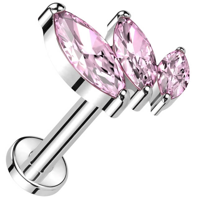 Titan Labret Marquise Schliff Zirkonia Push-In - Image 5