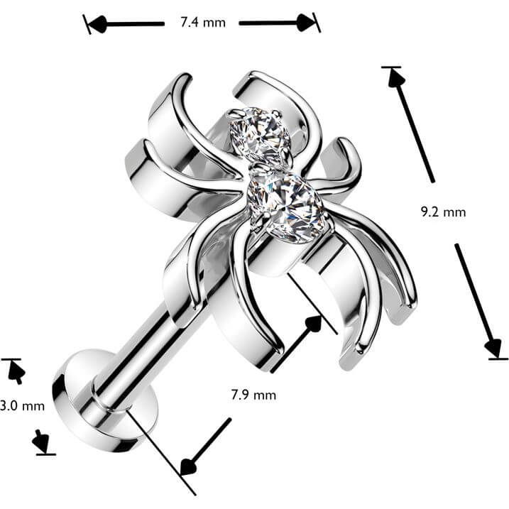 Titan Labret Spinne Zirkonia Push-In - Image 6