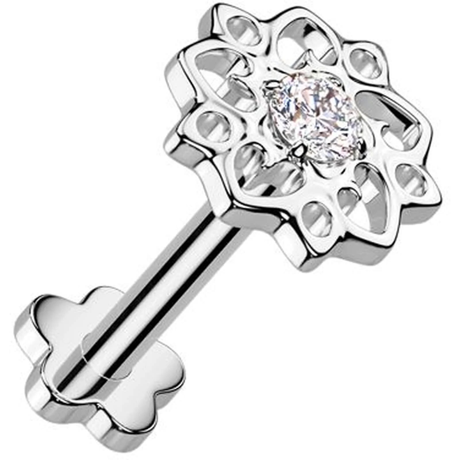 Titan Labret Zirkonia Blume Base Blume Push-In