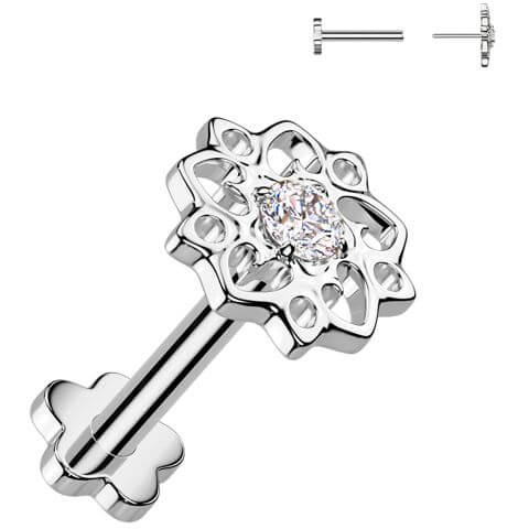 Titan Labret Zirkonia Blume Base Blume Push-In - Image 3