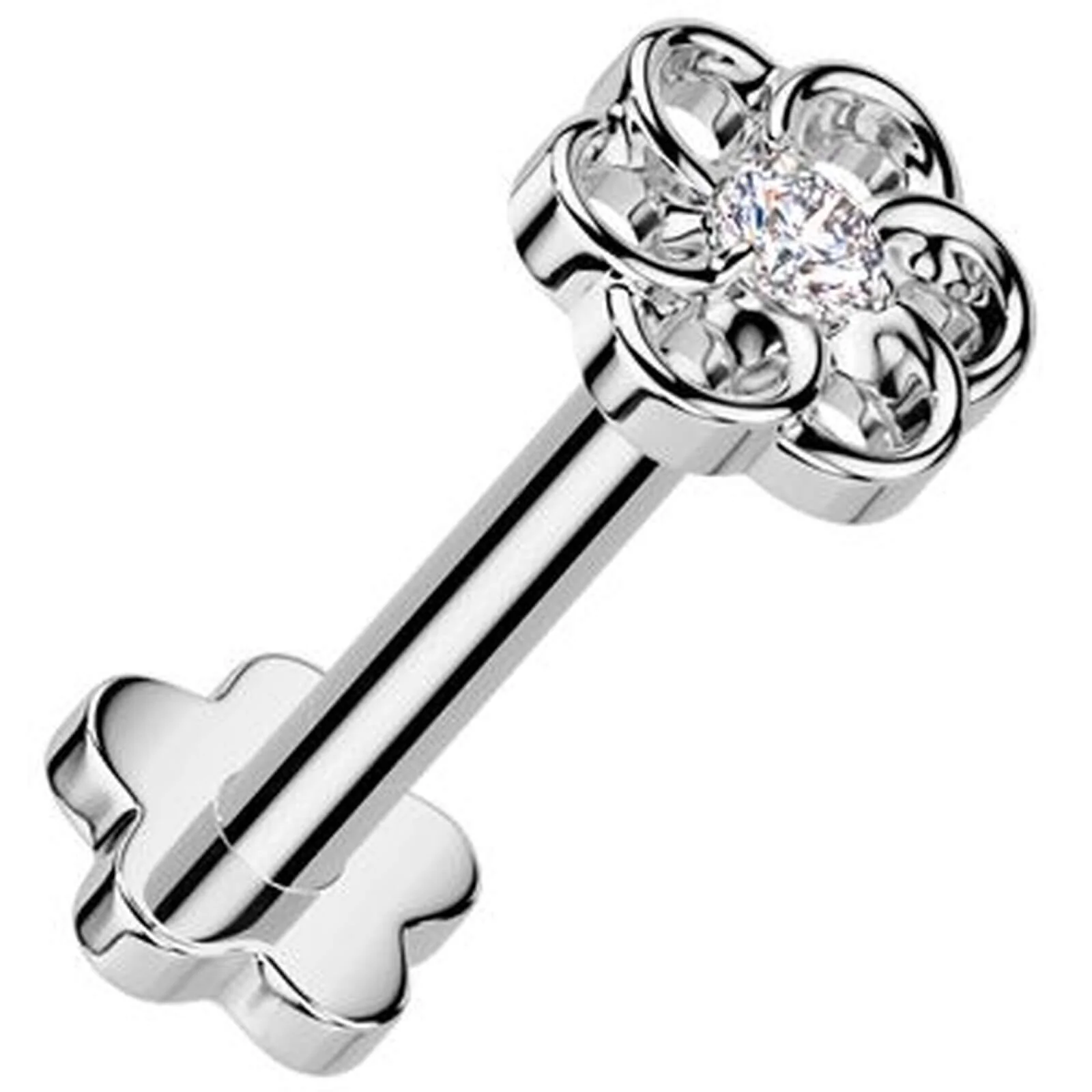 Titan Labret Blume Zirkonia Blume Base Push-In
