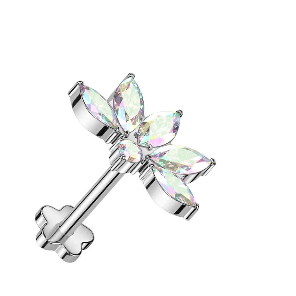 Titan Labret Marquise Schliff Zirkonia Push-In - Image 2