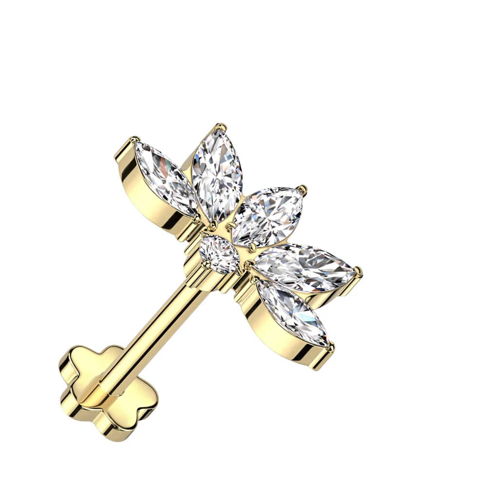 Titan Labret Marquise Schliff Zirkonia Push-In - Image 4