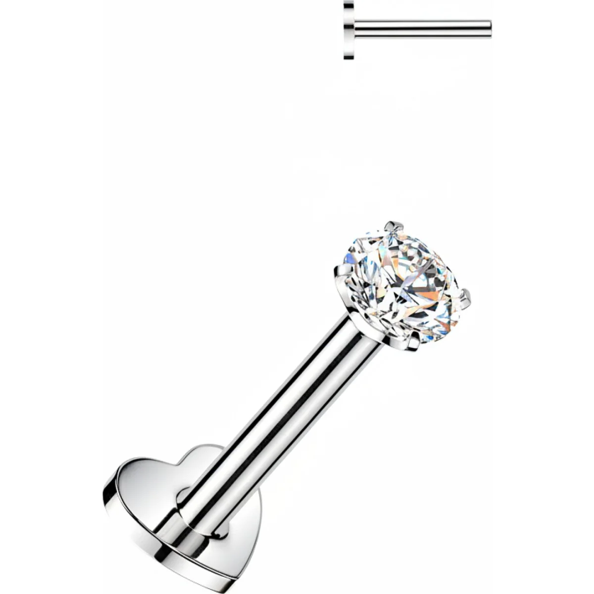Titan Labret Krappenfassung Zirkonia Push-In