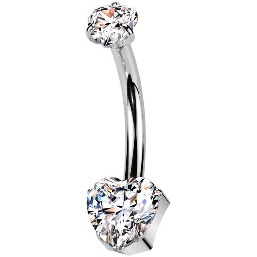 Titan Bauchnabelpiercing Herz Zirkonia Push-In