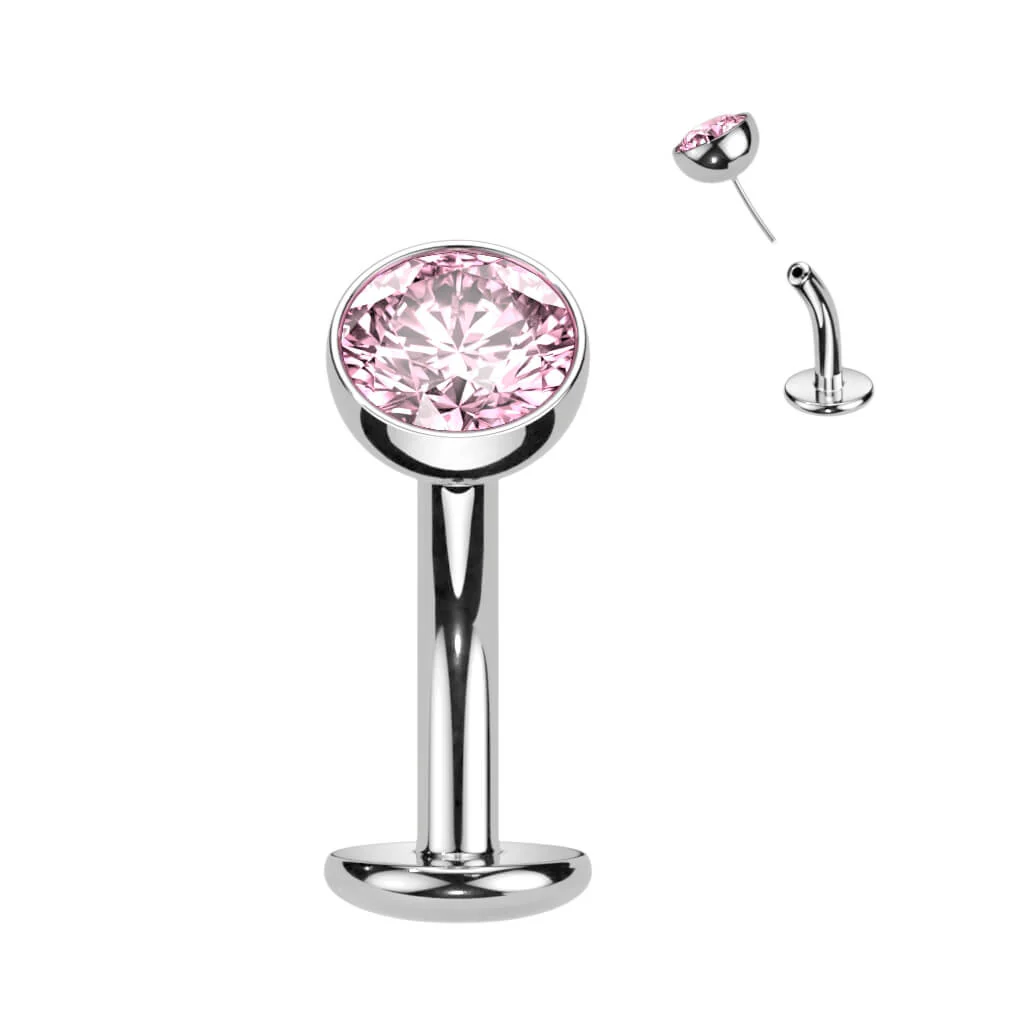 Titan Bauchnabelpiercing Halbkugel Zirkonia Push-In - Image 5
