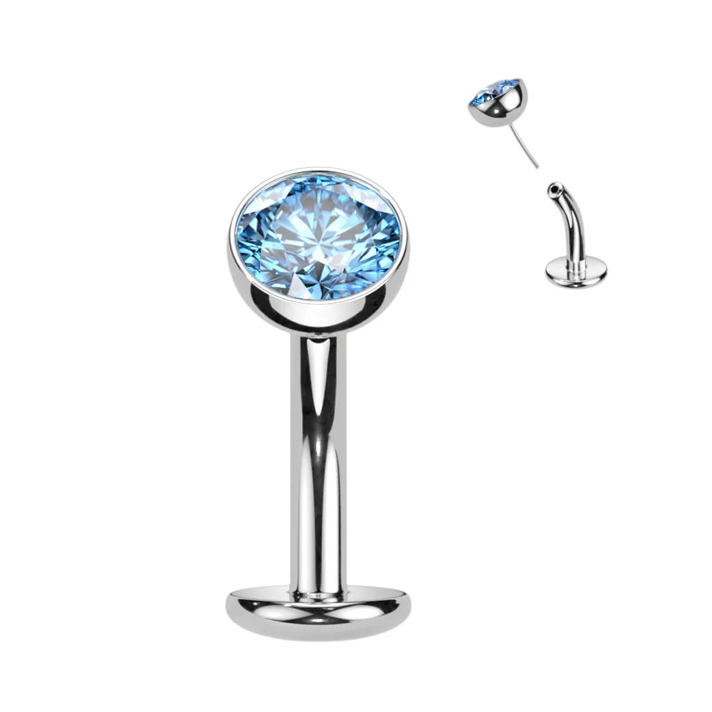 Titan Bauchnabelpiercing Halbkugel Zirkonia Push-In - Image 6