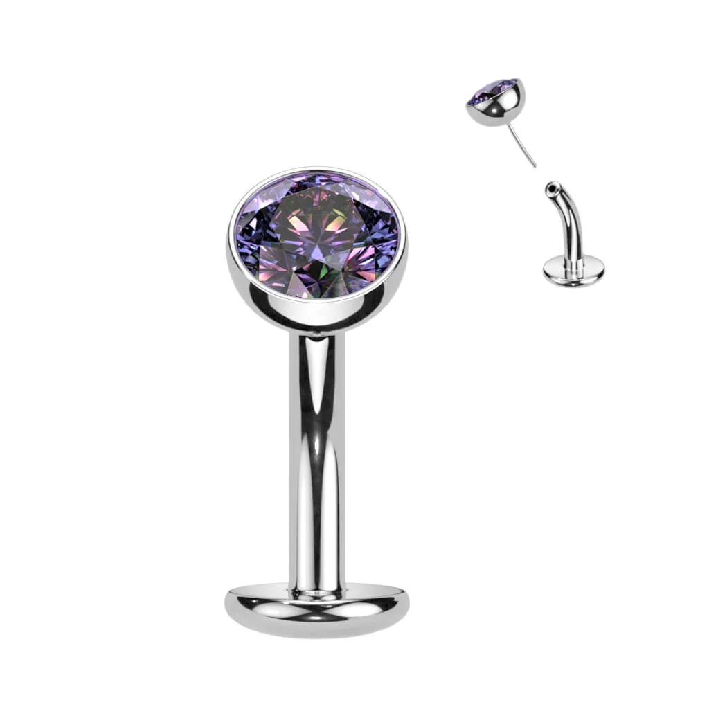 Titan Bauchnabelpiercing Halbkugel Zirkonia Push-In - Image 7