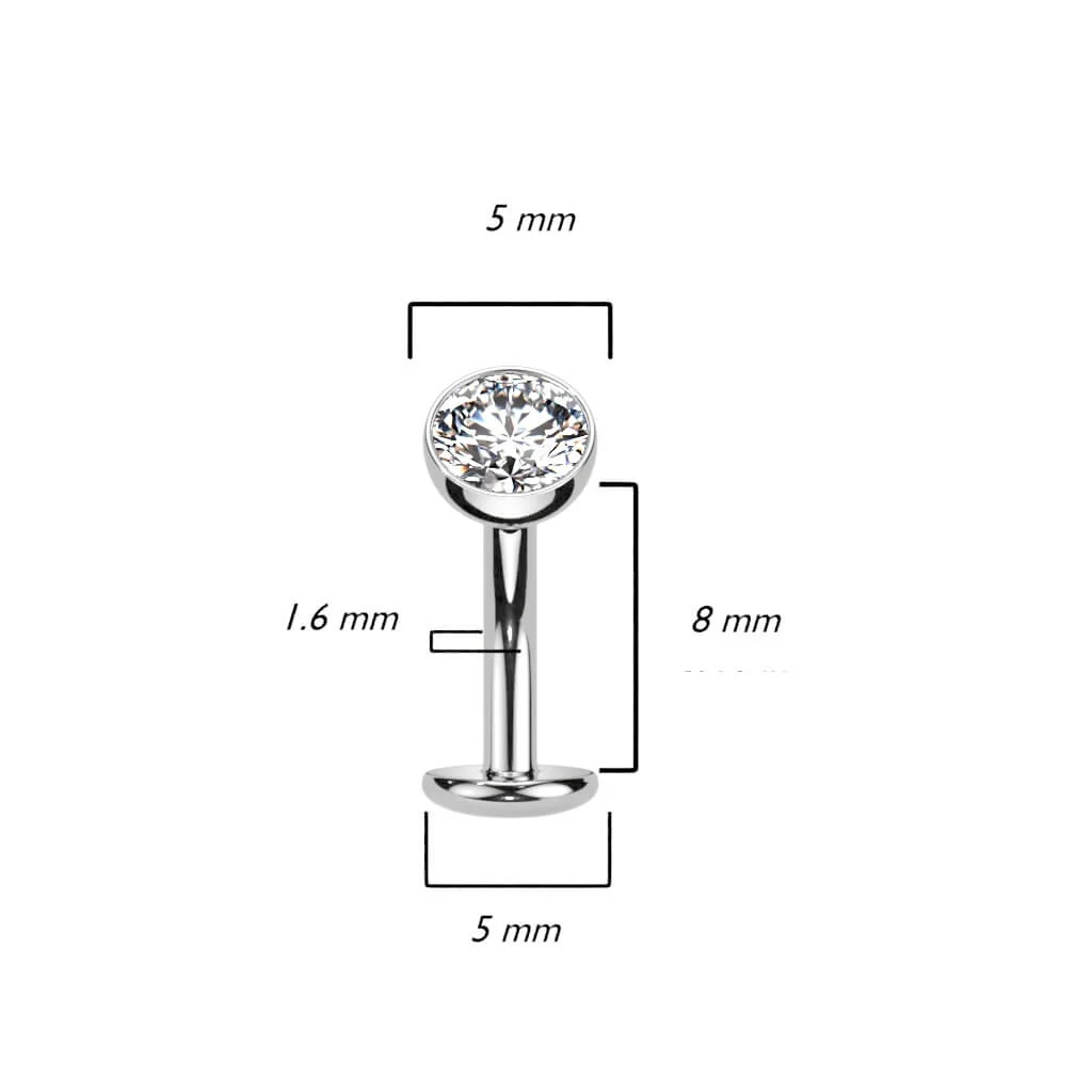 Titan Bauchnabelpiercing Halbkugel Zirkonia Push-In - Image 8