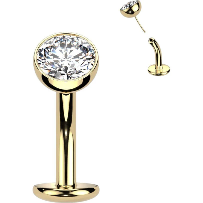 Titan Bauchnabelpiercing Halbkugel Zirkonia Push-In - Image 9