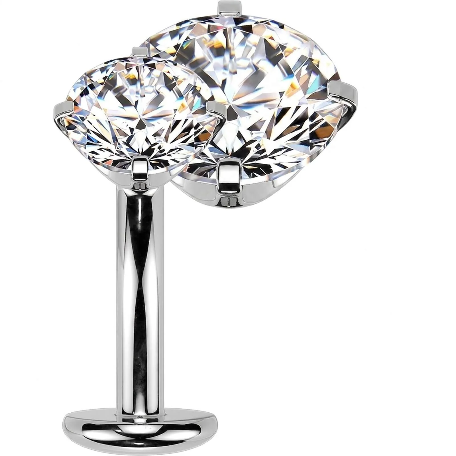 Titan Bauchnabelpiercing Krappenfassung Zirkonia Push-In