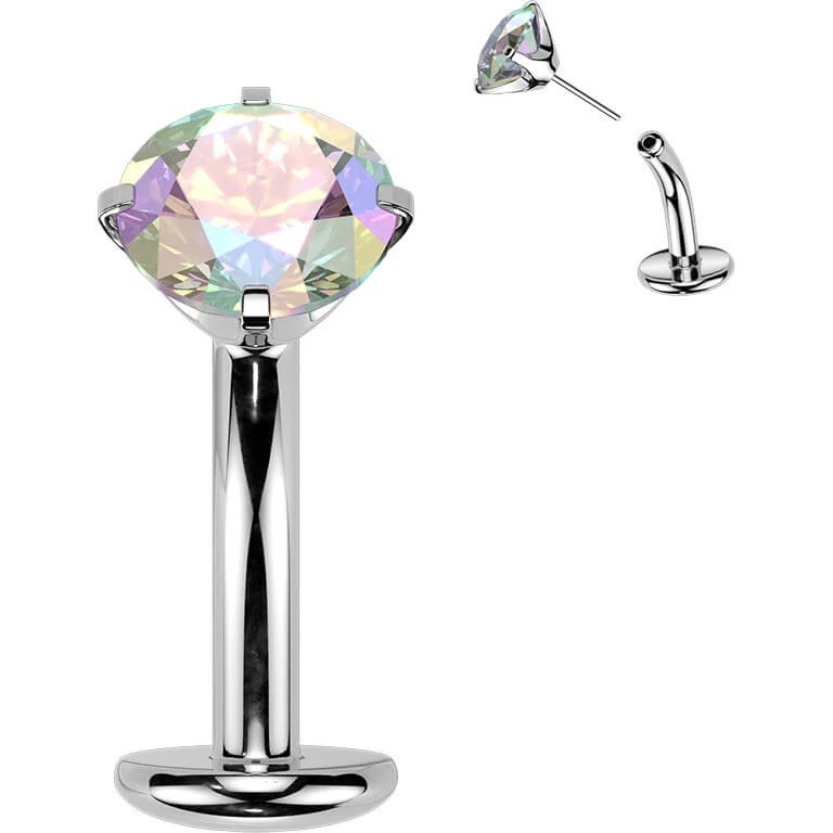 Titan Bauchnabelpiercing Krappenfassung Zirkonia Push-In - Image 2
