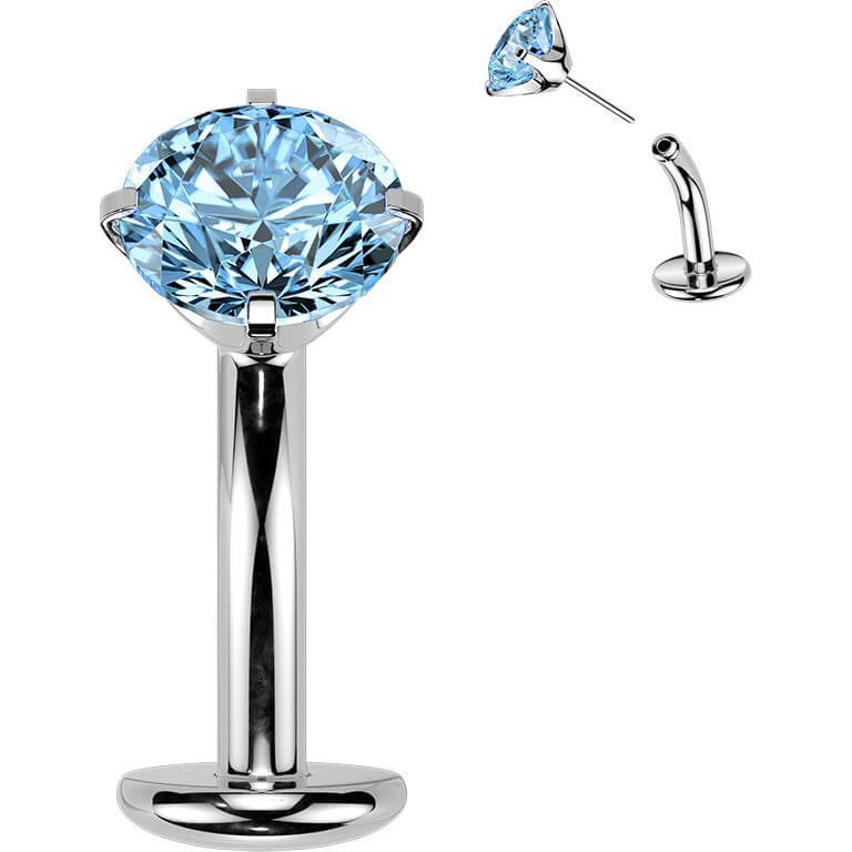 Titan Bauchnabelpiercing Krappenfassung Zirkonia Push-In - Image 3