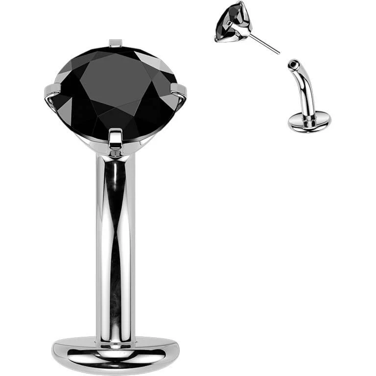 Titan Bauchnabelpiercing Krappenfassung Zirkonia Push-In - Image 4