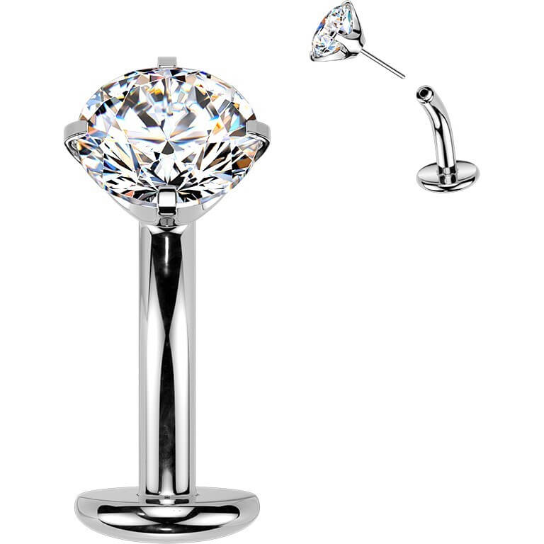 Titan Bauchnabelpiercing Krappenfassung Zirkonia Push-In - Image 5