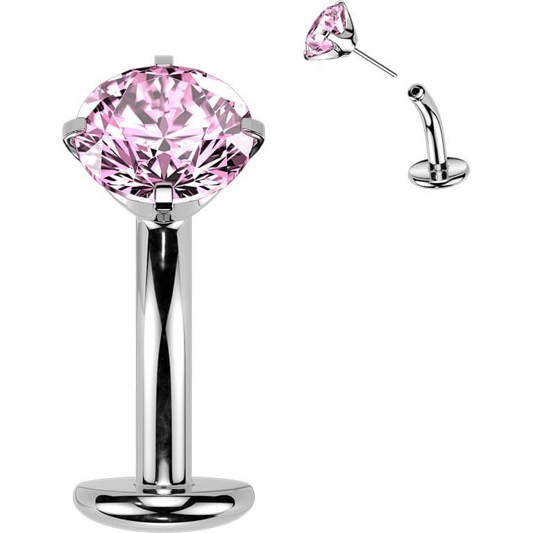 Titan Bauchnabelpiercing Krappenfassung Zirkonia Push-In - Image 6