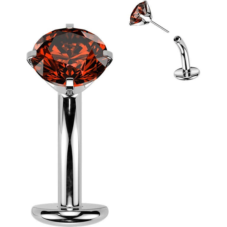 Titan Bauchnabelpiercing Krappenfassung Zirkonia Push-In - Image 7