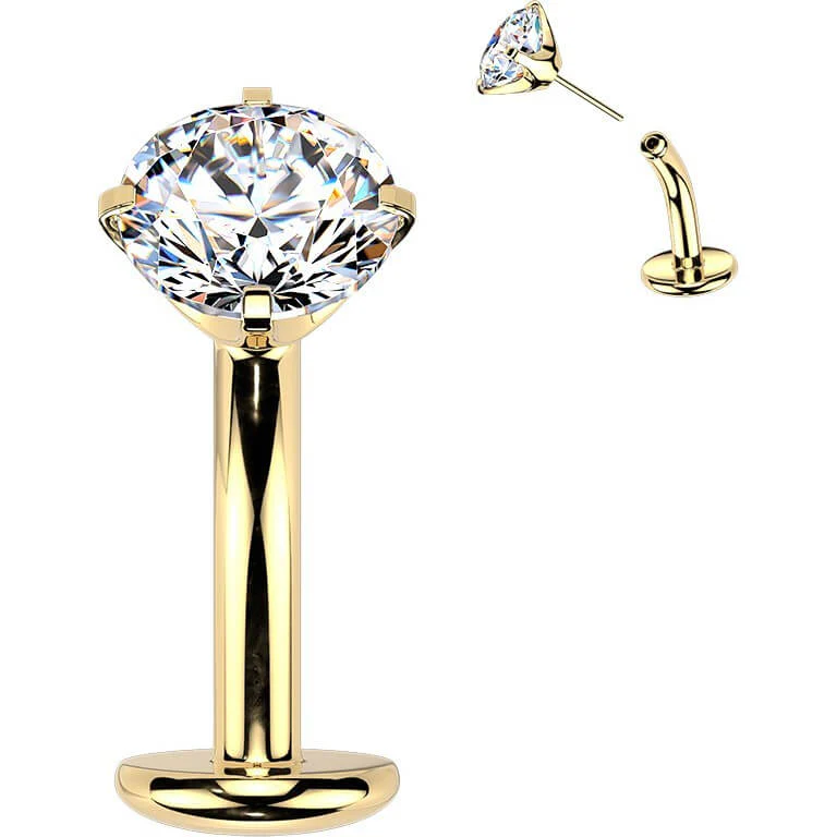 Titan Bauchnabelpiercing Krappenfassung Zirkonia Push-In - Image 9