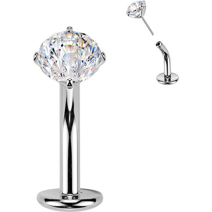 Titan Bauchnabelpiercing Zirkonia Push-In - Image 4