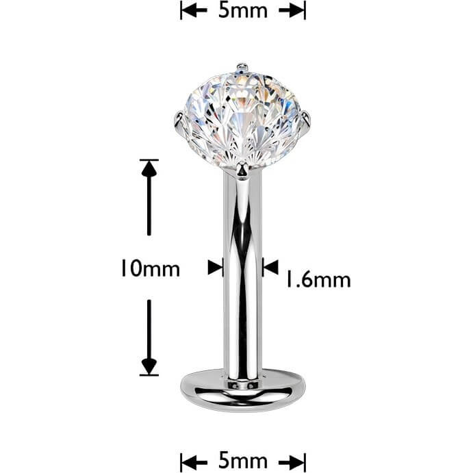 Titan Bauchnabelpiercing Zirkonia Push-In - Image 8
