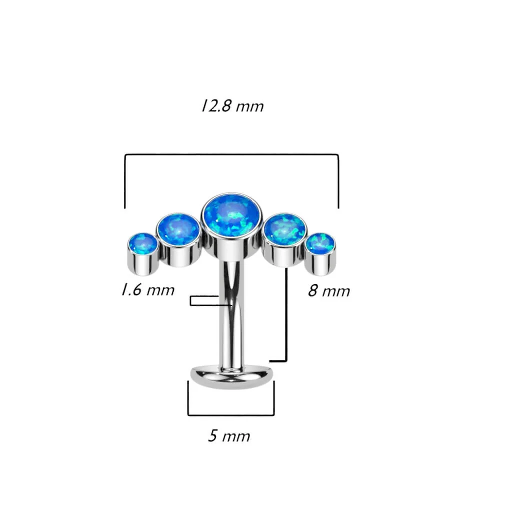 Titan Bauchnabelpiercing 5 Opal Silber Push-In - Image 6