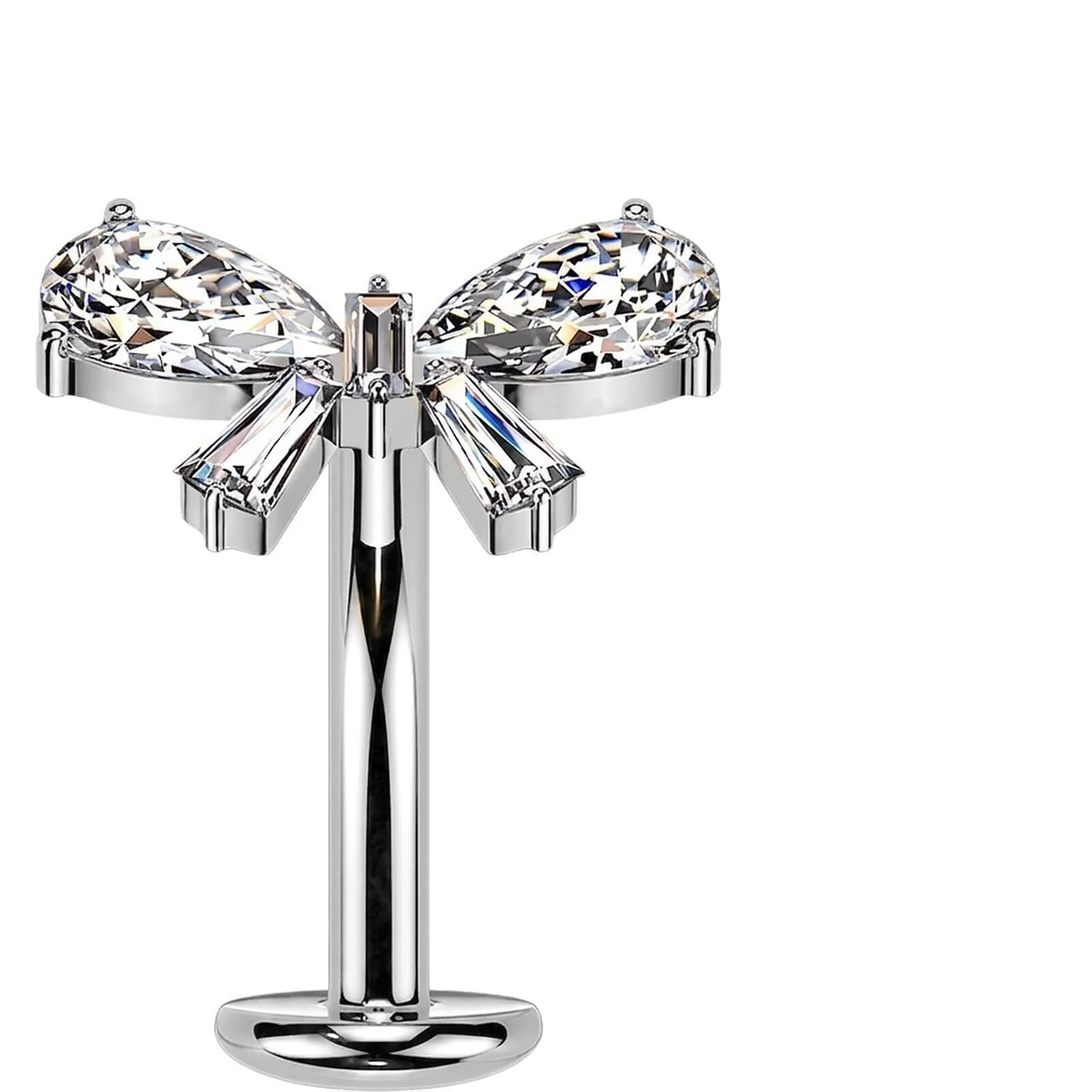 Titan Bauchnabelpiercing Schleife Zirkonia Push-In