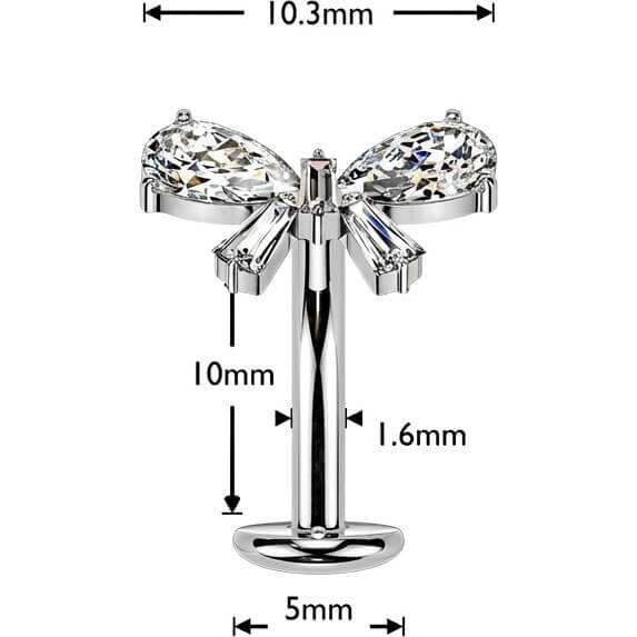 Titan Bauchnabelpiercing Schleife Zirkonia Push-In - Image 4