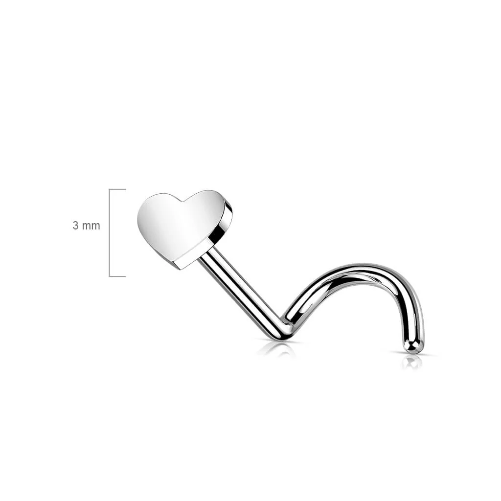 Titan Nasenstecker Herz Silber Push-In - Image 3