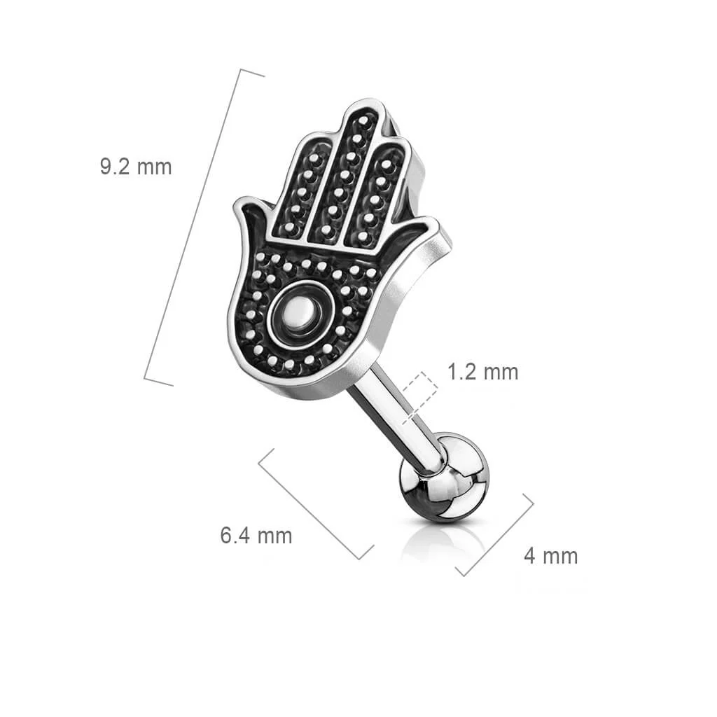 Barbell Hamsa Silber - Image 2