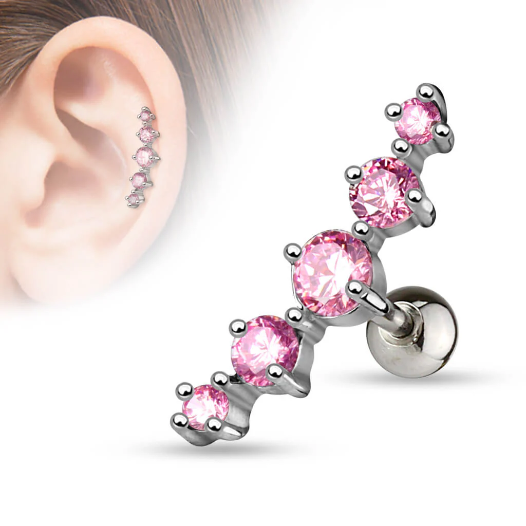 Barbell Gebogen Zirkonia Silber - Image 3
