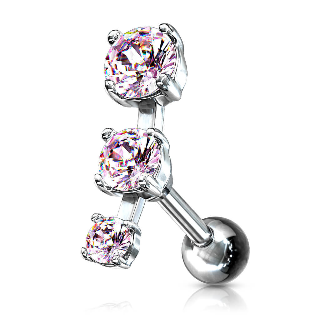 Barbell 3 Zirkonia Silber - Image 4
