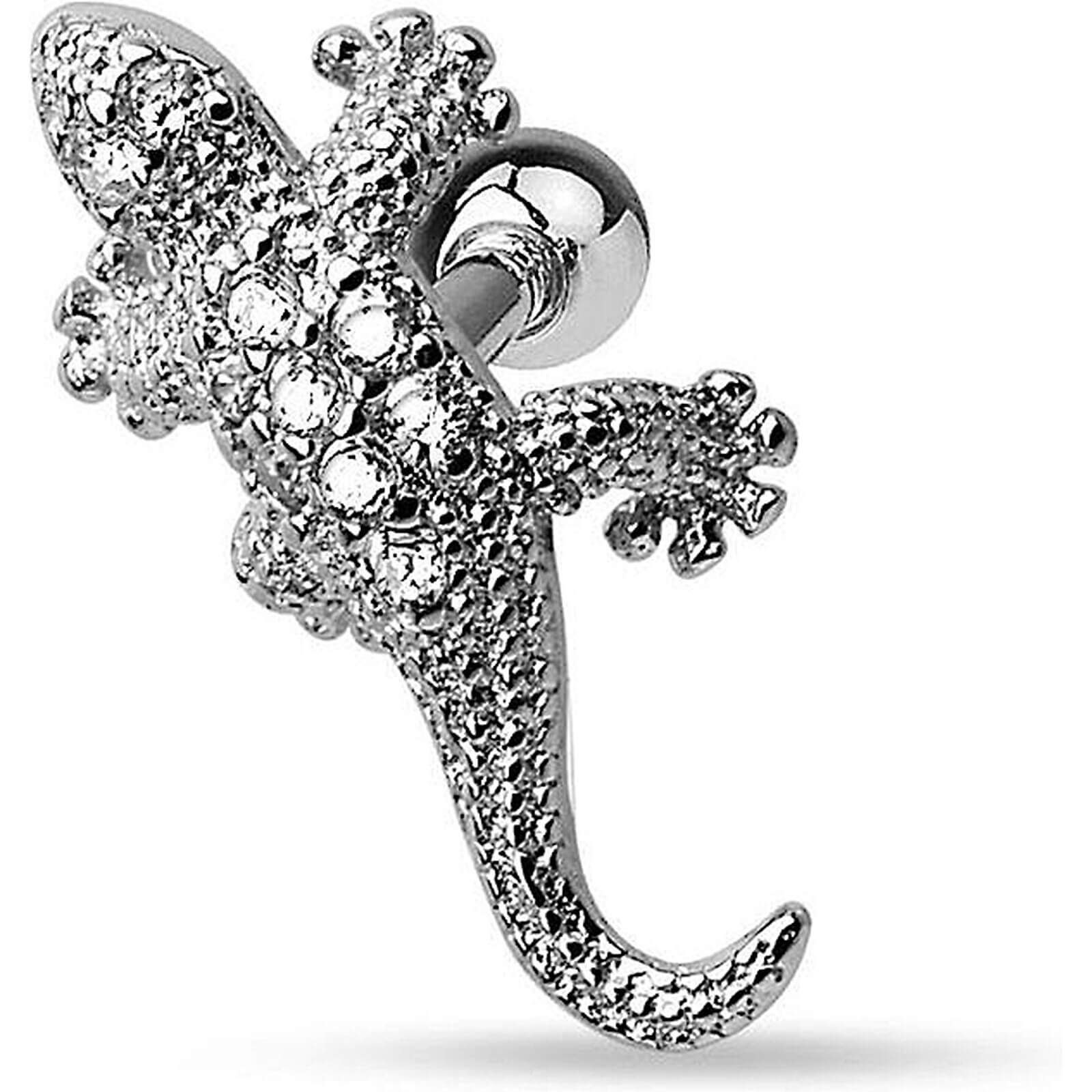 Barbell Gecko Zirkonia Silber