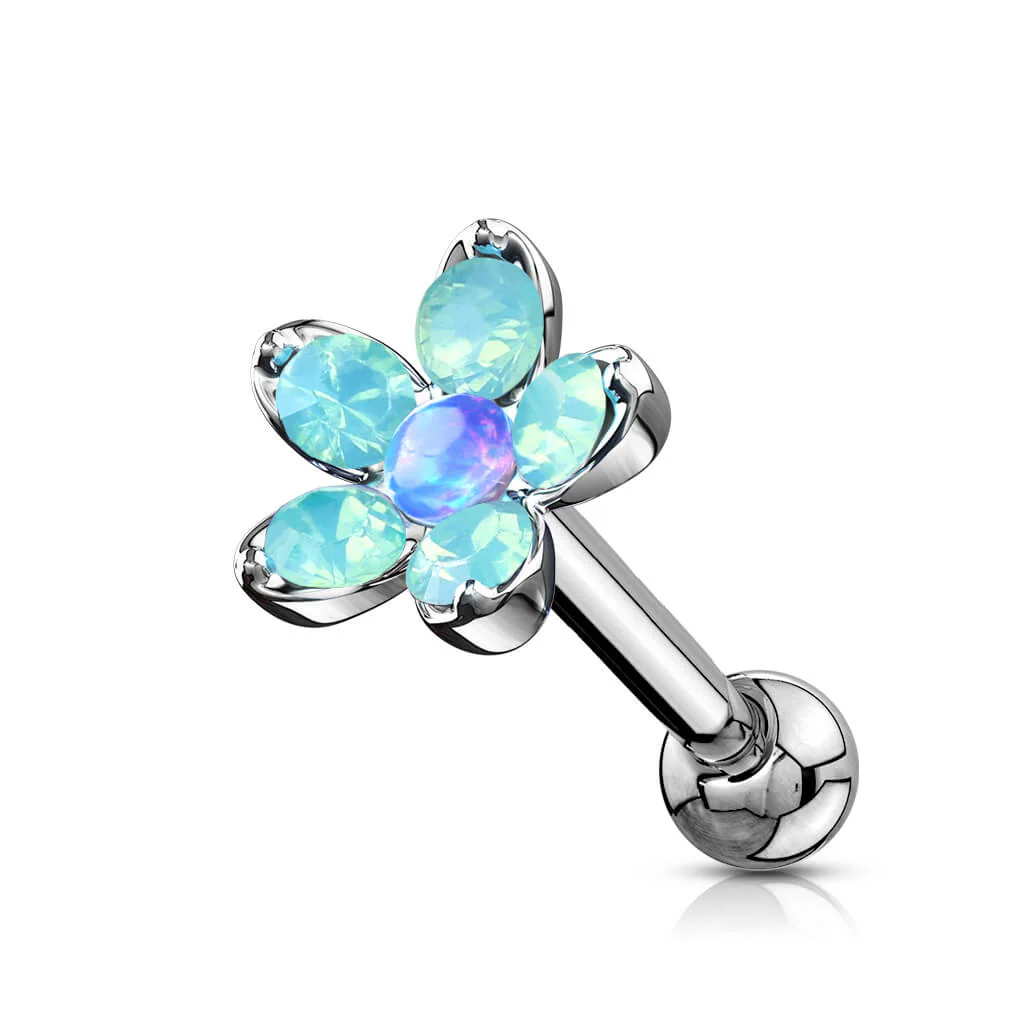 Barbell Blume Opal Silber - Image 2