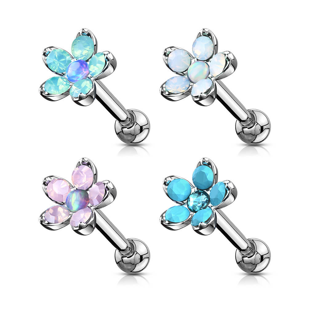 Barbell Blume Opal Silber - Image 4