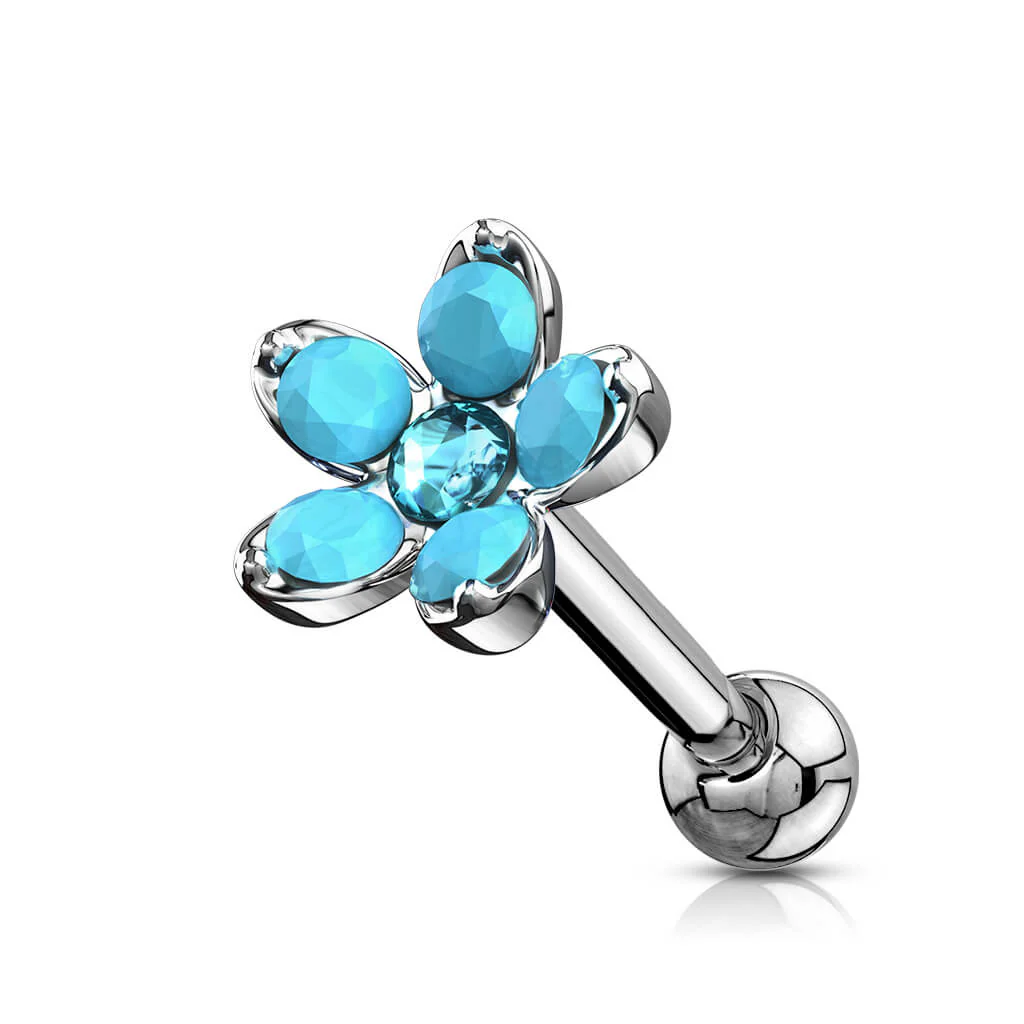 Barbell Blume Opal Silber - Image 8