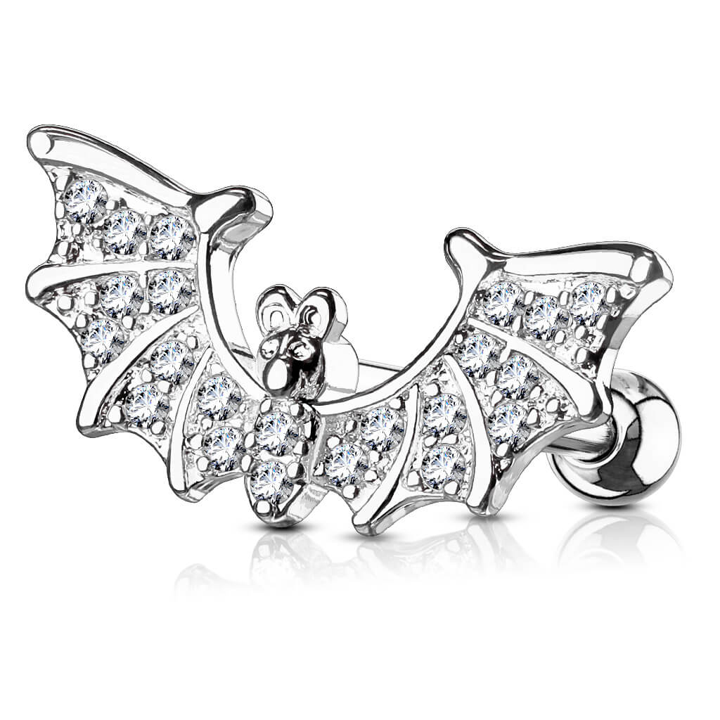 Barbell Fledermaus Zirkonia Gold Silber - Image 2